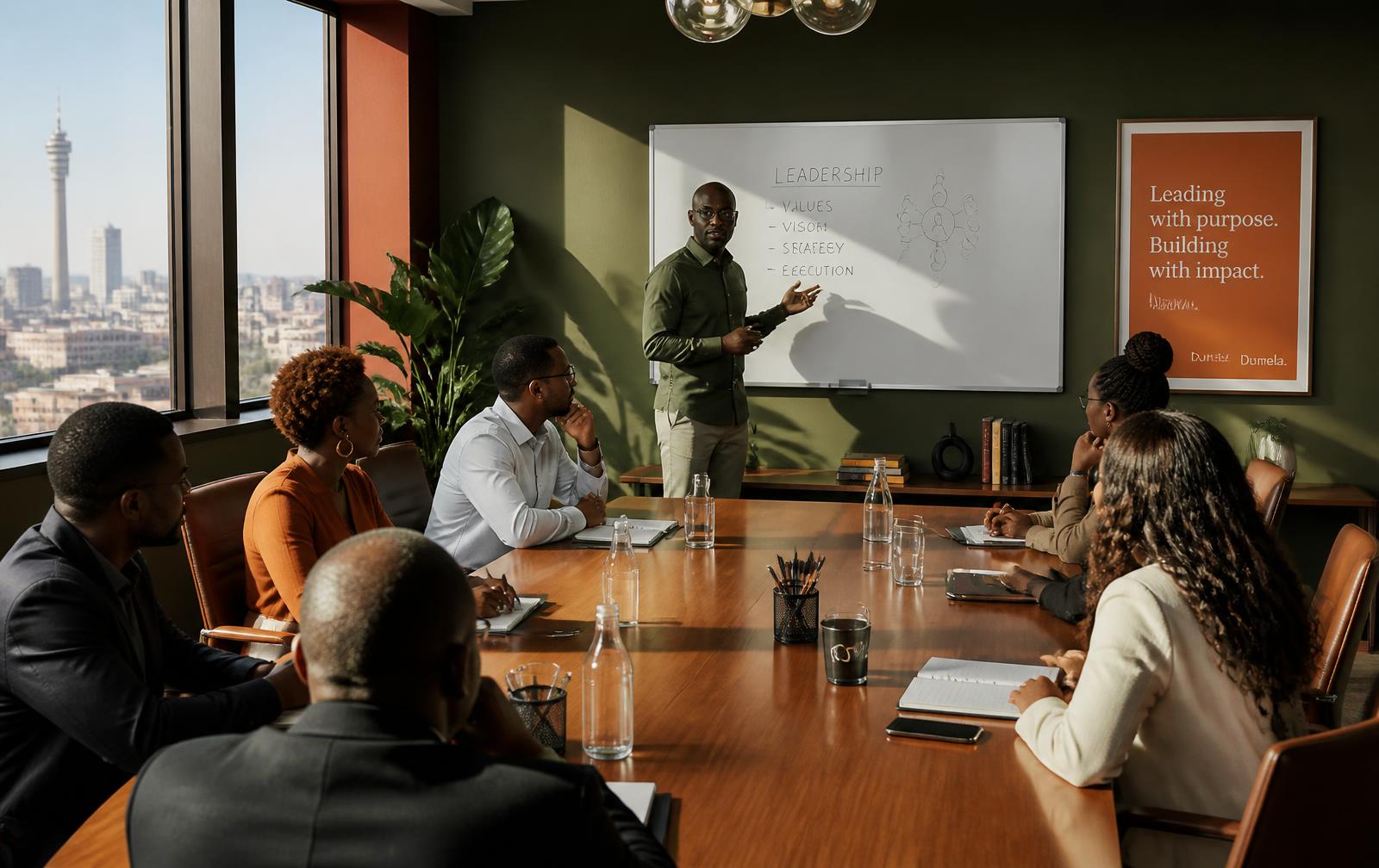 A TB2B leadership training session in a Johannesburg boardroom
